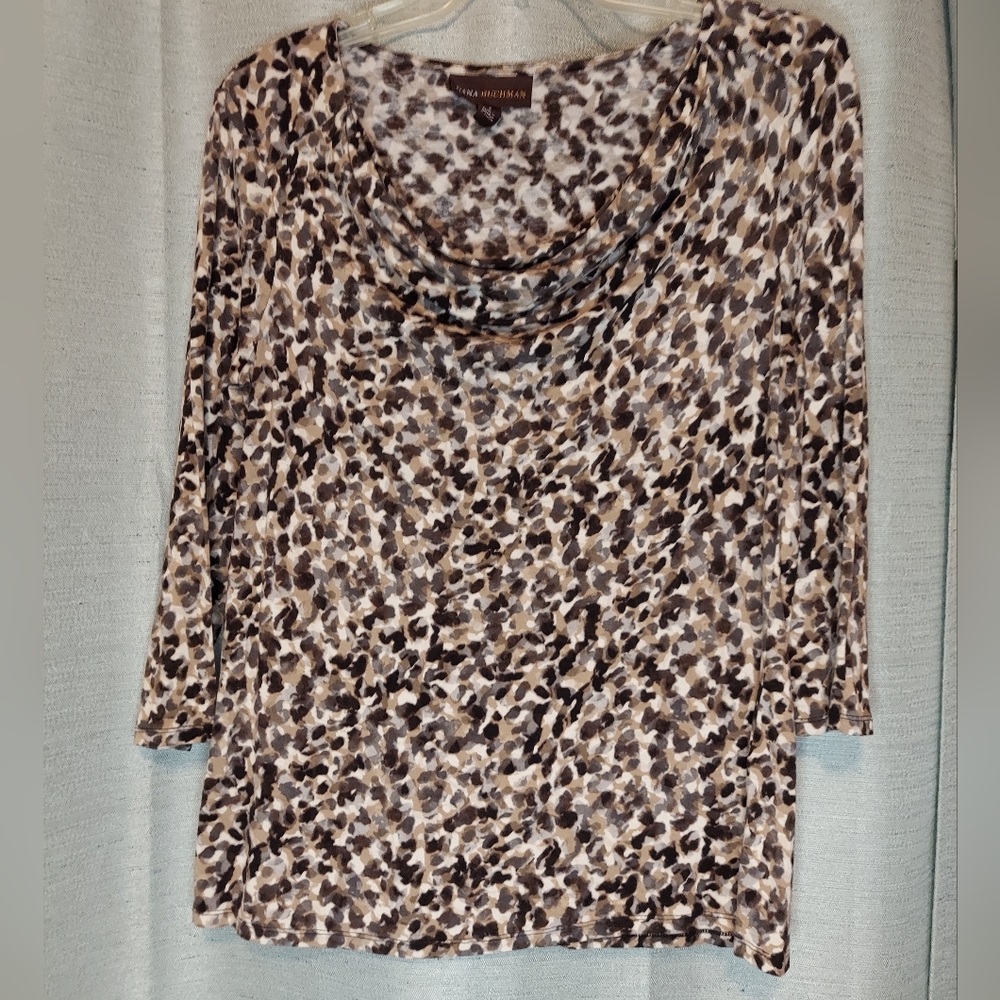 Dana Buchman leopard print blouse